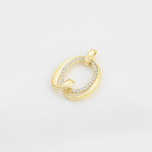 Load image into Gallery viewer, 14 K Gold Plated pendant and earrings set with white zirconia