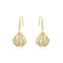 Cargar imagen en el visor de la galería, Gold-Plated-luxury-drop-earrings-with-white-zirconia-1
