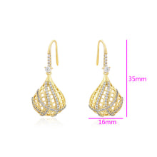 Cargar imagen en el visor de la galería, Gold-Plated-luxury-drop-earrings-with-white-zirconia-1