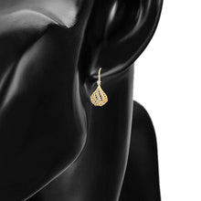 Cargar imagen en el visor de la galería, Gold-Plated-luxury-drop-earrings-with-white-zirconia