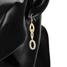 Cargar imagen en el visor de la galería, 14 K Gold Plated luxury oval drop earrings with white zirconia