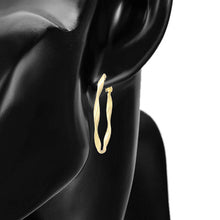 Cargar imagen en el visor de la galería, Gold-Plated-twisted-hoops-earrings