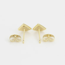 Cargar imagen en el visor de la galería, 14 K Gold Plated pendant and earrings set with white zirconia