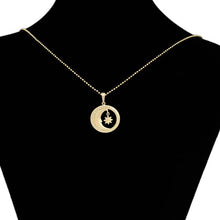 Charger l'image dans la galerie, 14 K Gold Plated moon and star pendant with white zirconia