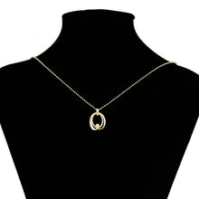 Load image into Gallery viewer, 14 K Gold Plated pendant and earrings set with white zirconia