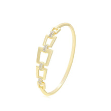 Load image into Gallery viewer, 14 K Gold Plated bangle with white zirconia