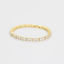 Charger l'image dans la galerie, 14 K Gold Plated tenis bracelet with white zirconia