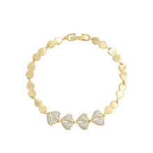 Load image into Gallery viewer, 14 K Gold Plated fashion love bracelet with white zirconia