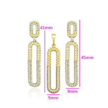 Charger l'image dans la galerie, 14 K Gold Plated exquisite pendant and earrings set with white zirconia