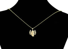 Charger l'image dans la galerie, 14 K Gold Plated cherub pendant with white zirconia
