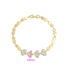 Load image into Gallery viewer, 14 K Gold Plated fashion love bracelet with white zirconia
