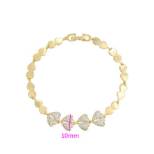 Load image into Gallery viewer, 14 K Gold Plated fashion love bracelet with white zirconia
