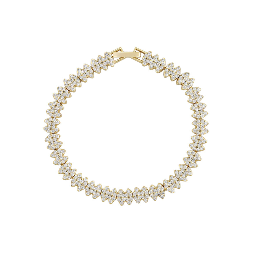 14 K Gold Plated elegant tennis bracelet with white zirconia