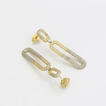 Charger l'image dans la galerie, 14 K Gold Plated exquisite pendant and earrings set with white zirconia