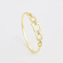 Load image into Gallery viewer, 14 K Gold Plated bangle with white zirconia