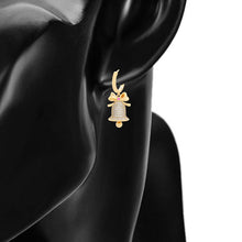 Load image into Gallery viewer, 14 K Gold Plated Christmas necklace and earrings set with white zirconia