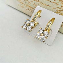 Load image into Gallery viewer, ⚡ Buy Today High Quality 14 K Gold Plated earrings with white zirconium. Check the reviews. ✔️Non-allergic. ✔️ Free Next day Delivery in the UK. ✔️