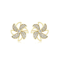 Load image into Gallery viewer, 14 K Gold Plated lucky earrings with white zirconia