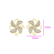Load image into Gallery viewer, 14 K Gold Plated lucky earrings with white zirconia