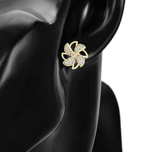 Load image into Gallery viewer, 14 K Gold Plated lucky earrings with white zirconia