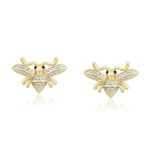 Charger l'image dans la galerie, gold_plated_queen_bee_earrings_zirconia