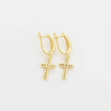 Load image into Gallery viewer, gold_plated_cross_earrings_zirconia