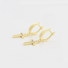 Load image into Gallery viewer, gold_plated_cross_earrings_zirconia