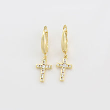 Load image into Gallery viewer, gold_plated_cross_earrings_zirconia