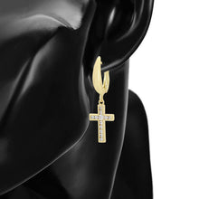 Load image into Gallery viewer, gold_plated_cross_earrings_zirconia