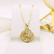 Load image into Gallery viewer, 14 K Gold Plated pendant with white zirconia
