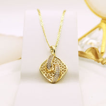 Load image into Gallery viewer, 14 K Gold Plated pendant with white zirconia