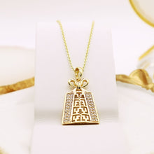 Load image into Gallery viewer, 14 K Gold Plated pendant with white zirconia