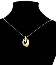 Load image into Gallery viewer, 14 K Gold Plated pendant and earrings set with white zirconia