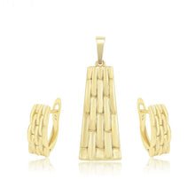 Load image into Gallery viewer, 14 K Gold Plated pendant and earrings set