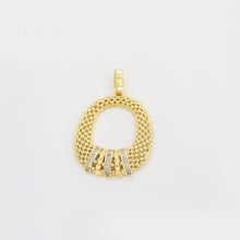 Load image into Gallery viewer, 14 K Gold Plated pendant and earrings set with white zirconia