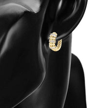 Load image into Gallery viewer, 14 K Gold Plated pendant and earrings set with white zirconia
