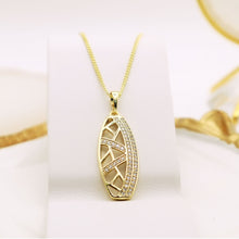Load image into Gallery viewer, 14 K Gold Plated pendant with white zirconia
