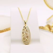 Load image into Gallery viewer, 14 K Gold Plated pendant with white zirconia