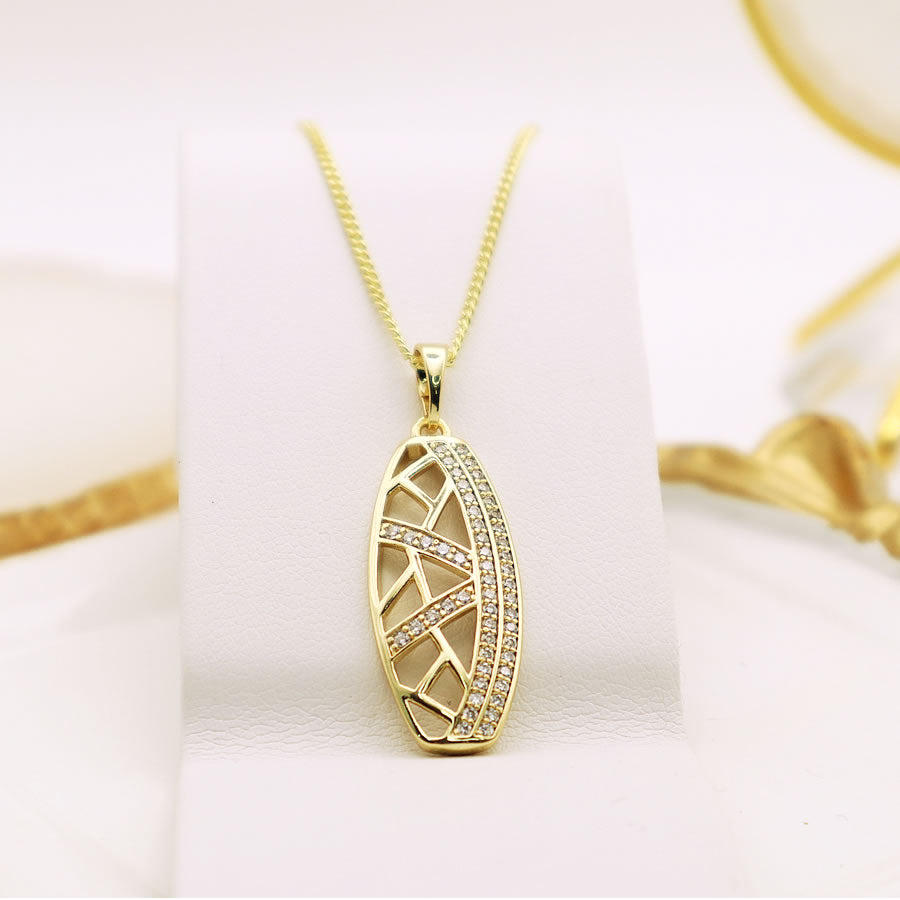 14 K Gold Plated pendant with white zirconia