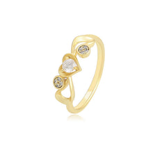 Load image into Gallery viewer, 14 K Gold Plated ring with white zirconium