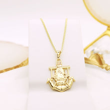 Load image into Gallery viewer, 14 K Gold Plated Anchor Virgin pendant
