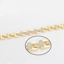 Charger l&#39;image dans la galerie, 14 K Gold Plated bracelet with white zirconia
