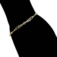 Charger l&#39;image dans la galerie, 14 K Gold Plated bracelet with multicoloured zirconia
