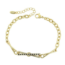 Charger l&#39;image dans la galerie, 14 K Gold Plated bracelet with black and white zirconia

