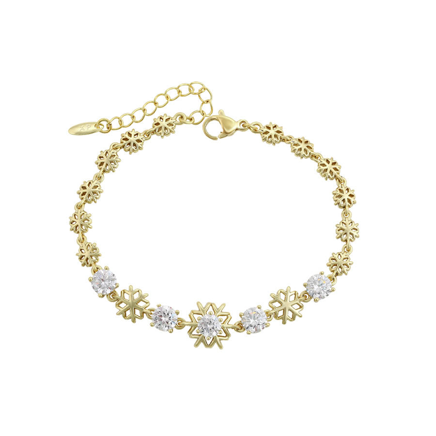 14 K Gold Plated bracelet with white zirconia