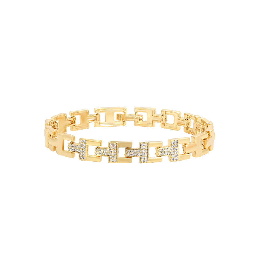 14 K Gold Plated bracelet with white zirconia