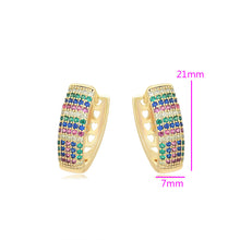 Charger l&#39;image dans la galerie, 14 K Gold Plated  earrings with multicoloured zirconia
