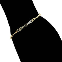 Load image into Gallery viewer, 14 K Gold Plated bracelet with black and white zirconia
