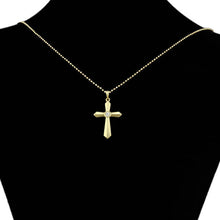 Load image into Gallery viewer, 14 K Gold Plated Cross pendant with white zirconium
