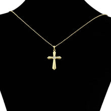 Charger l&#39;image dans la galerie, 14 K Gold Plated Cross pendant with white zirconium
